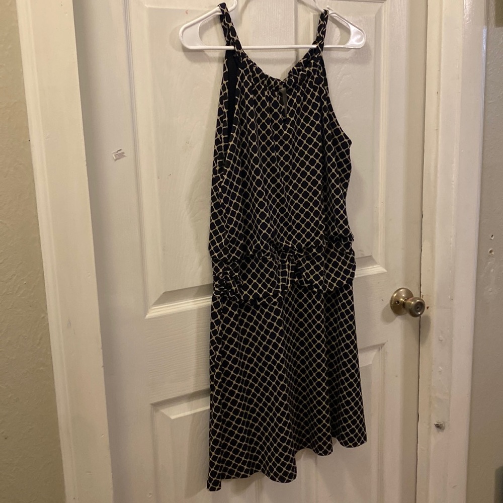 Black and beige dress